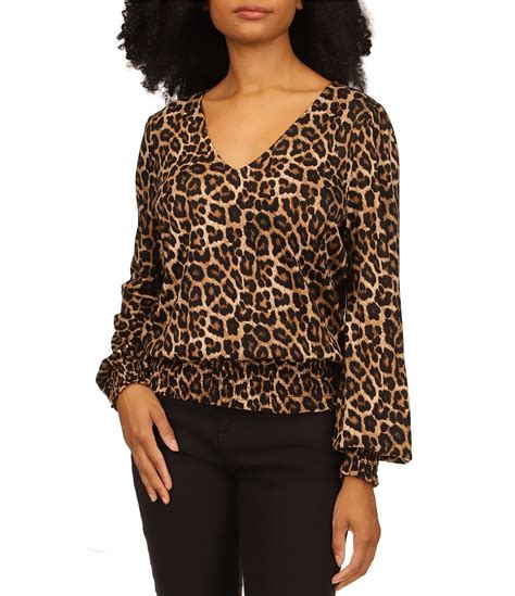 michael kors cheetah print blouse|michael kors crinkle tops.